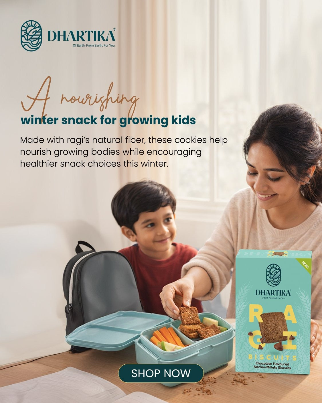 DhartiKa Chocolate Ragi Cookies Pack of 2