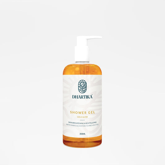 Dhartika Gold Glow Shower Gel with AHA BHA & Niacinamide – For Radiant Skin